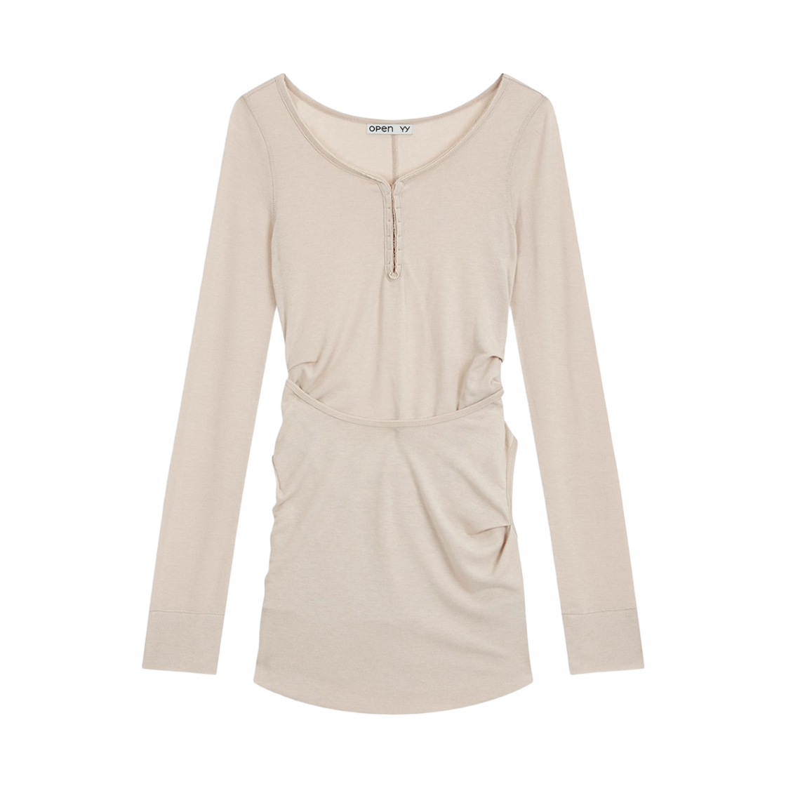 (W) 오픈 Yy 컨버터블 후크 탑 드레스 베이지((W) Open Yy Convertible Hook Top Dress Beige)