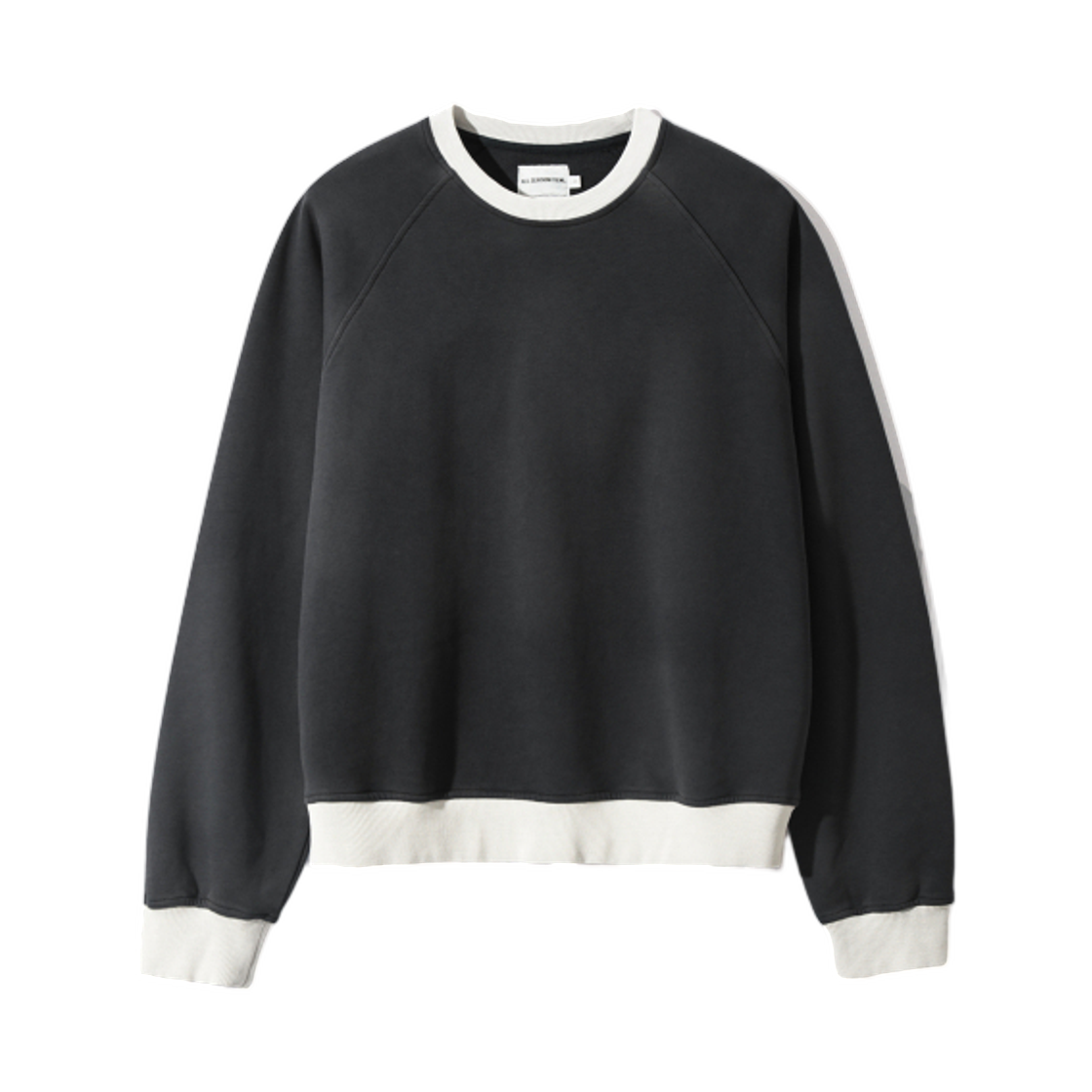 디미트리블랙 ASI 피그먼트 콘트라스트 페이드 링거 스웨트셔츠 티셔츠 차콜(Dimitri Black ASI Pigment Contrast Fade Ringer Sweatshirt T-Shirt Charcoal)