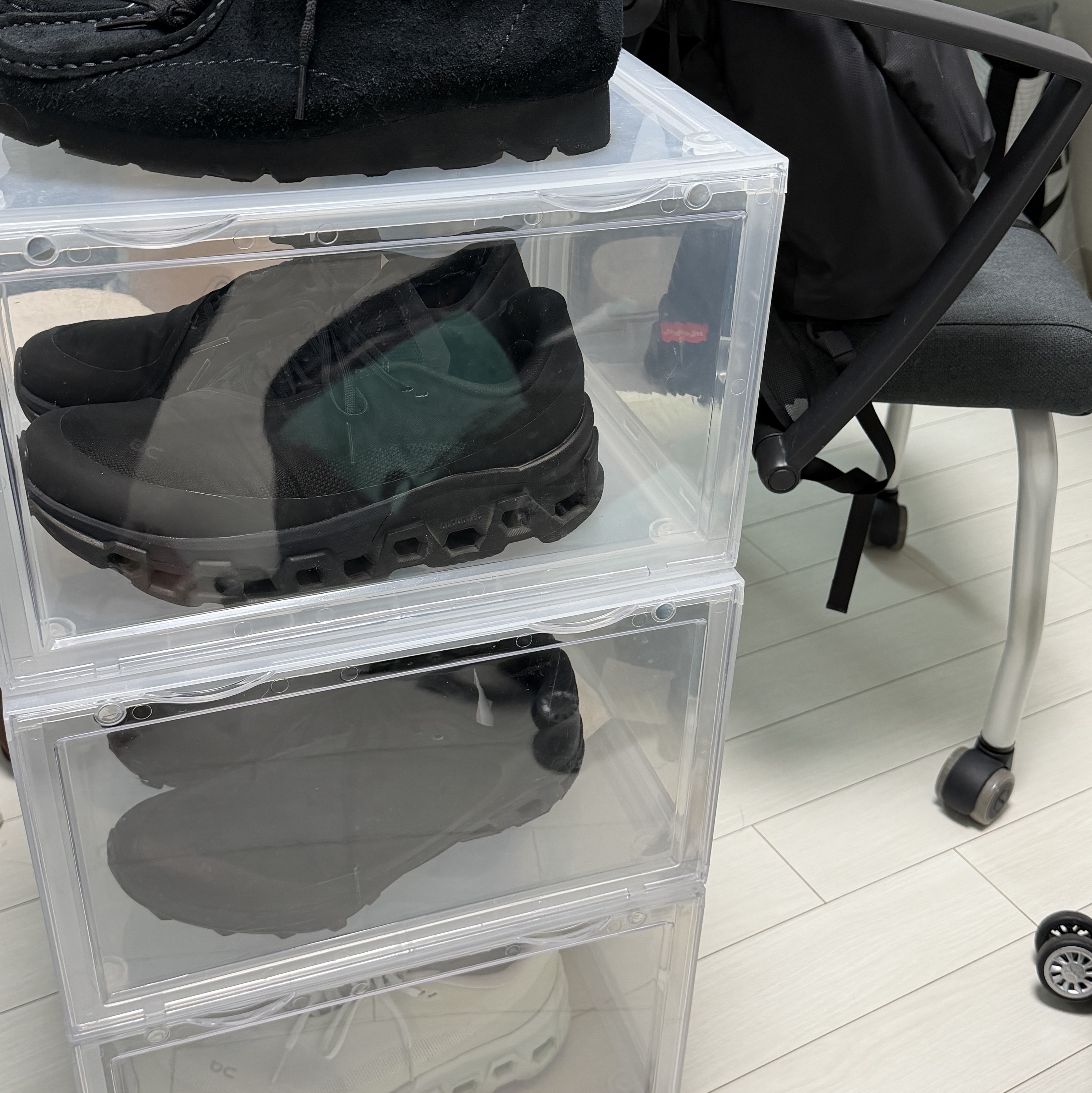On Running x Post Archive Faction (Paf) Cloudventure Peak All Black, On Running x Post Archive Faction (Paf) Cloudmonster 2 Black Magnet 착용 스타일