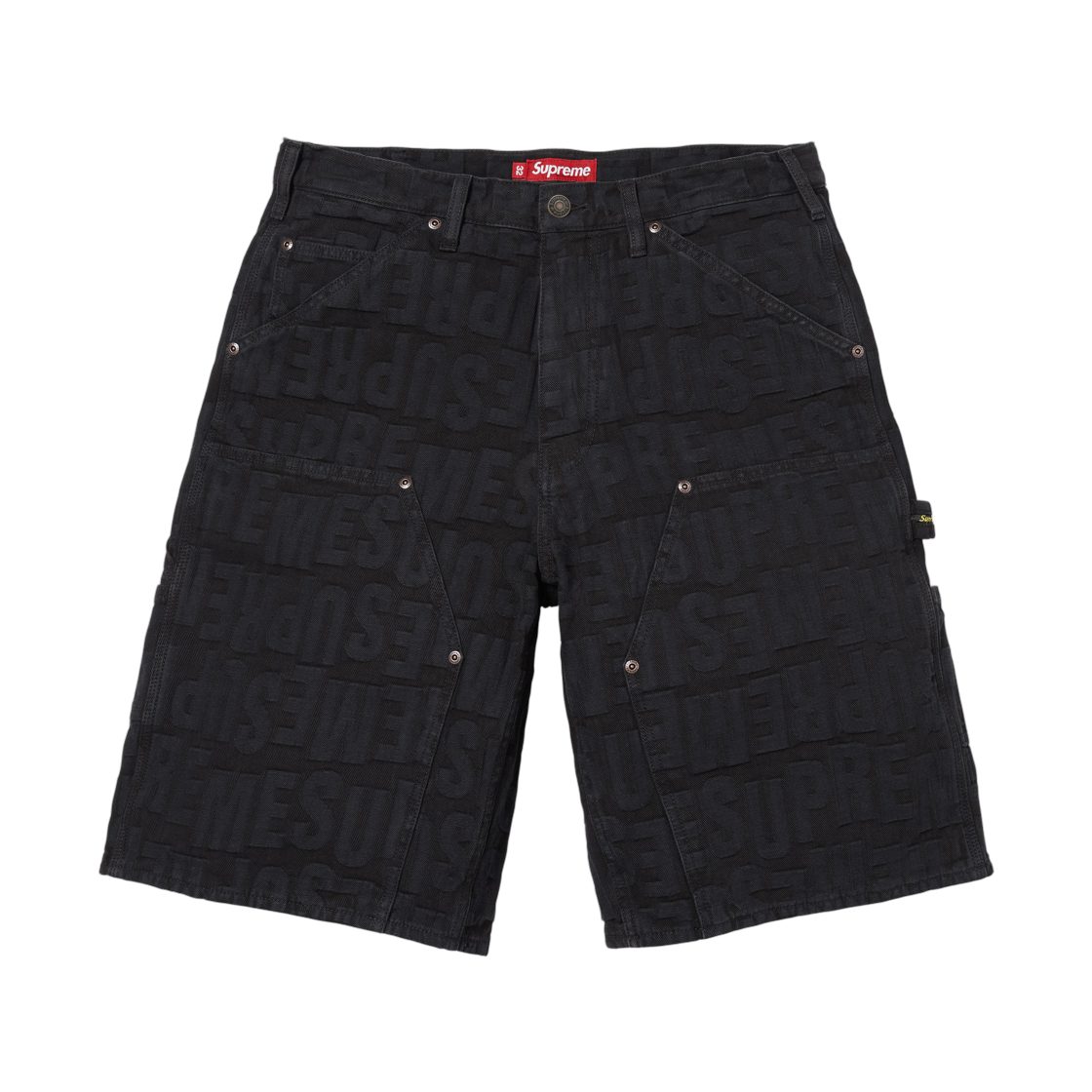 슈프림 리핏 자카드 더블 니 데님 쇼츠 블랙 - 26SS(Supreme Repeat Jacquard Double Knee Denim Short Black - 26SS) - 1