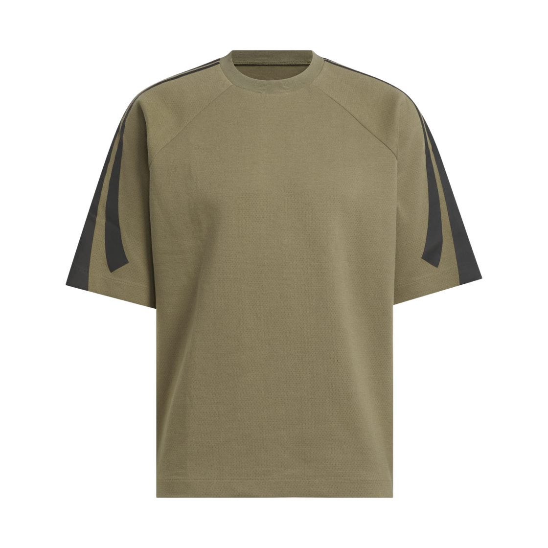 JN3975 Adidas Basketball Short Sleeve Sweatshirt Olive Strata - KR Sizing