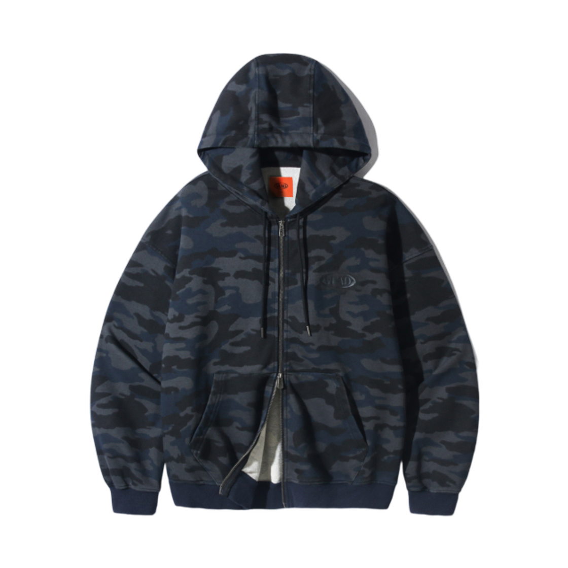 디미트리블랙 VLAD 워시드 카모플라주 후드 집업 네이비 그레이(Dimitri Black VLAD Washed Camouflage Hooded Zip Up Navy Grey)