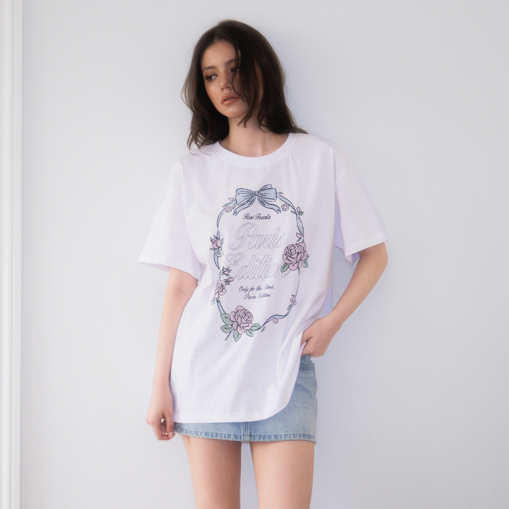 로제프란츠 빈티지 플로럴 프레임 티셔츠 화이트(Rosefrantz Vintage Floral Frame T-shirt [White]) - 2