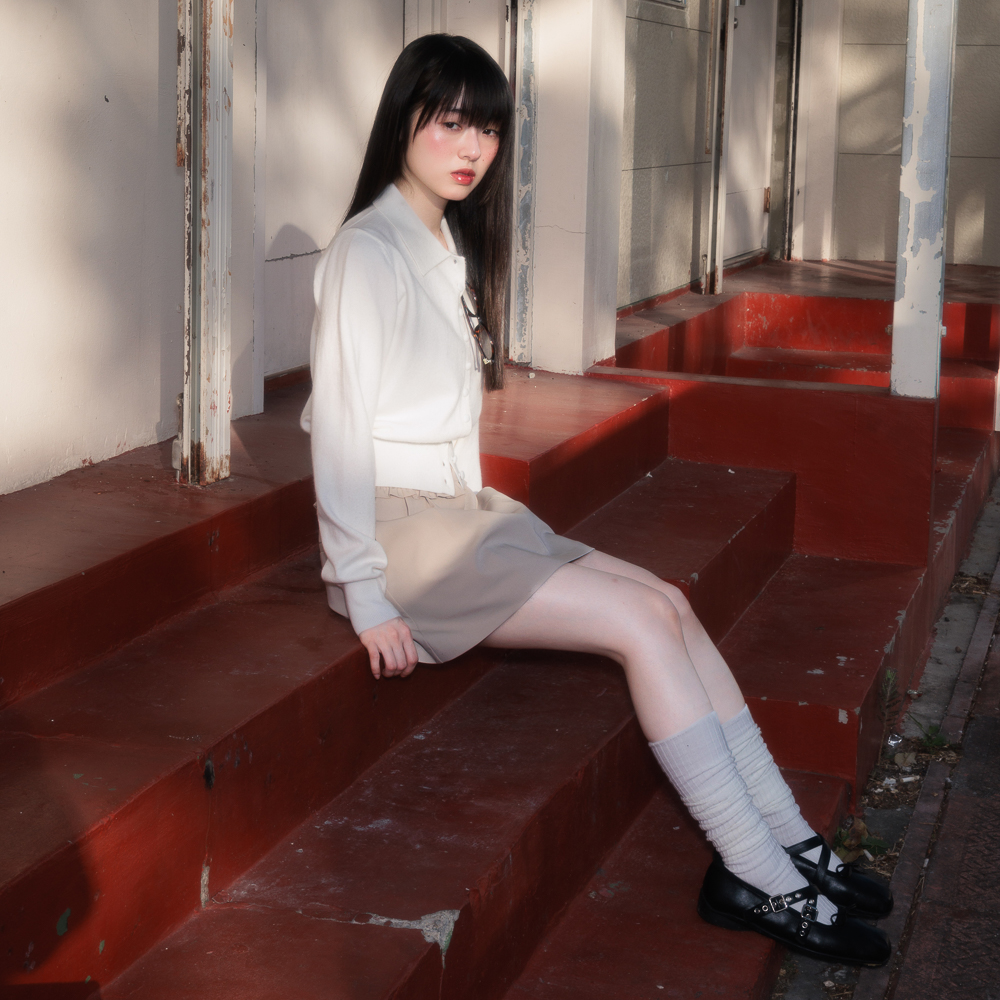 로제프란츠 패브릭 버튼 카라 가디건 아이보리(Rosefrantz Fabric Button Collar Cardigan [Ivory]) - 5