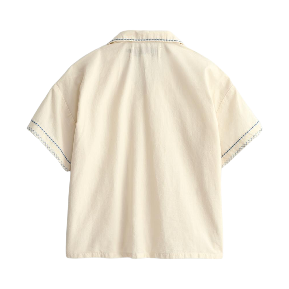 (키즈) 자라 자수 탑스티치 셔츠 리미티드 에디션 에크루((Kids) Zara Embroidered Topstitch Shirt Limited Edition Ecru) - 2