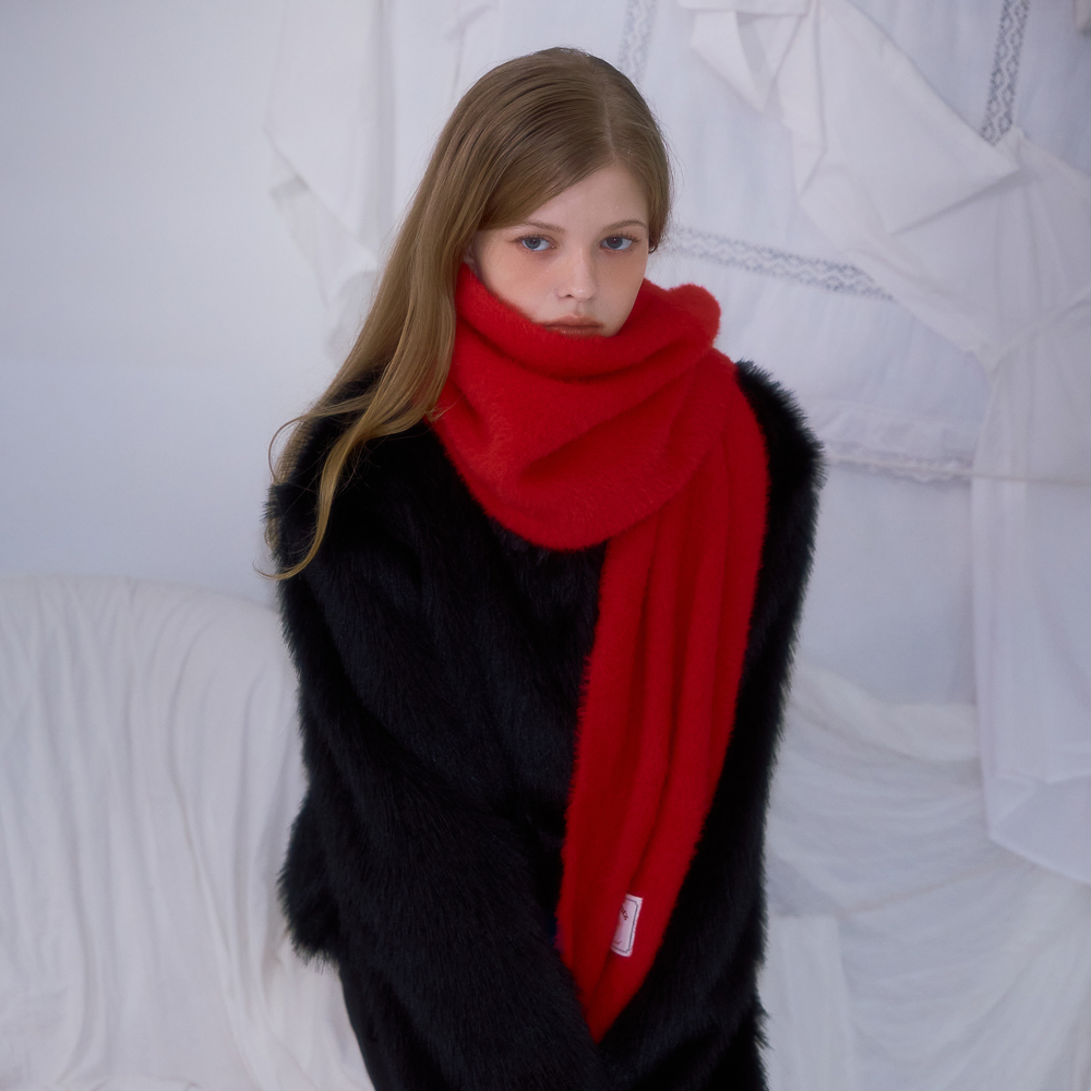 로제프란츠 코지 퍼 머플러 레드(Rosefrantz Cozy Fur Muffler [Red]) - 5