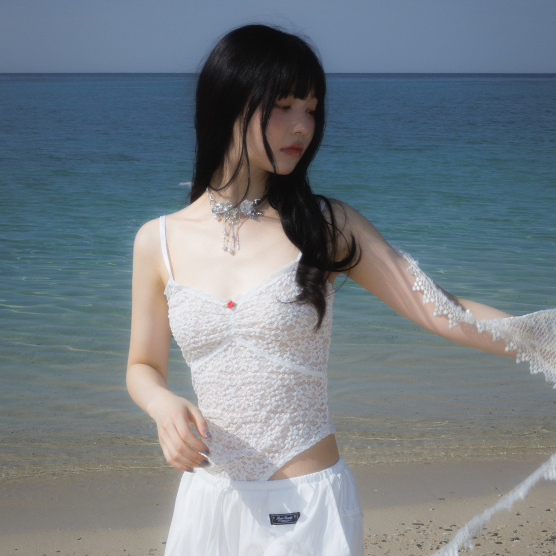 로제프란츠 레이스 바디수트 슬리브리스 아이보리(Rosefrantz Lace Bodysuit Sleeveless [Ivory]) - 3