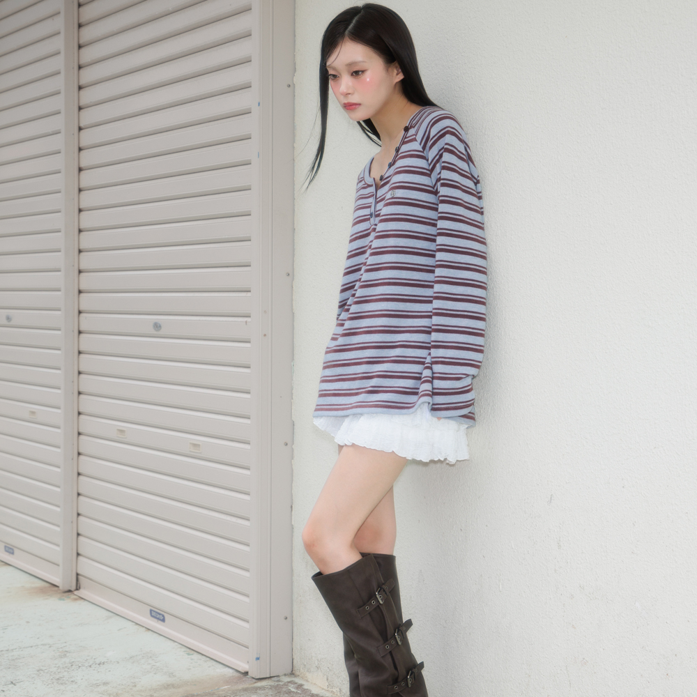 로제프란츠 스트라이프 버튼 롱슬리브 블루(Rosefrantz Stripe Button Long Sleeve [Blue]) - 3