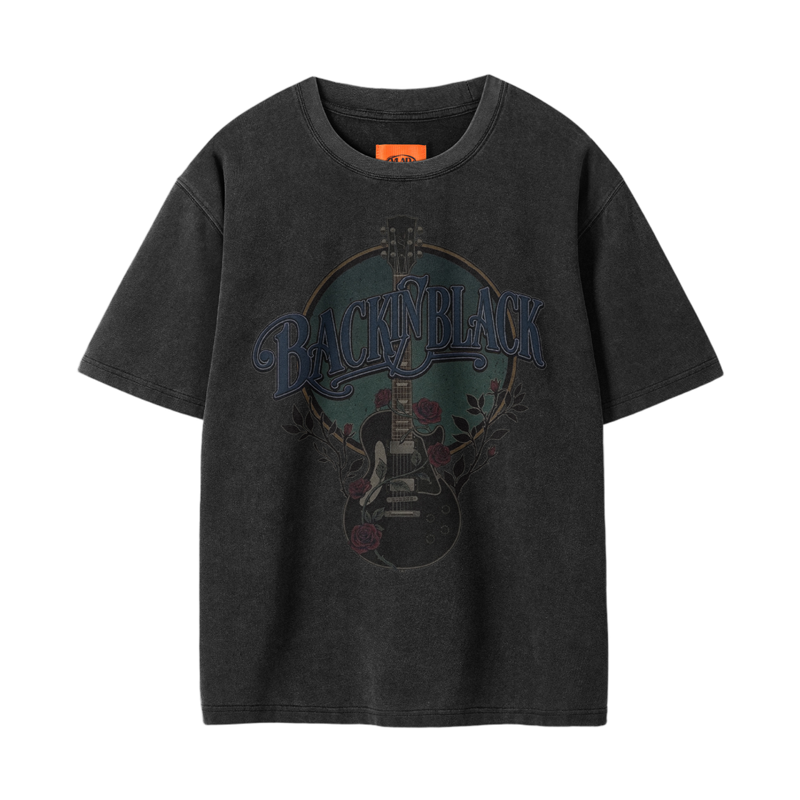 디미트리블랙 VLAD 빈티지 로즈 세미 크롭 티셔츠 피그먼트 차콜(Dimitri Black VLAD Vintage Rose Semi Crop T-Shirt Pigment Charcoal)