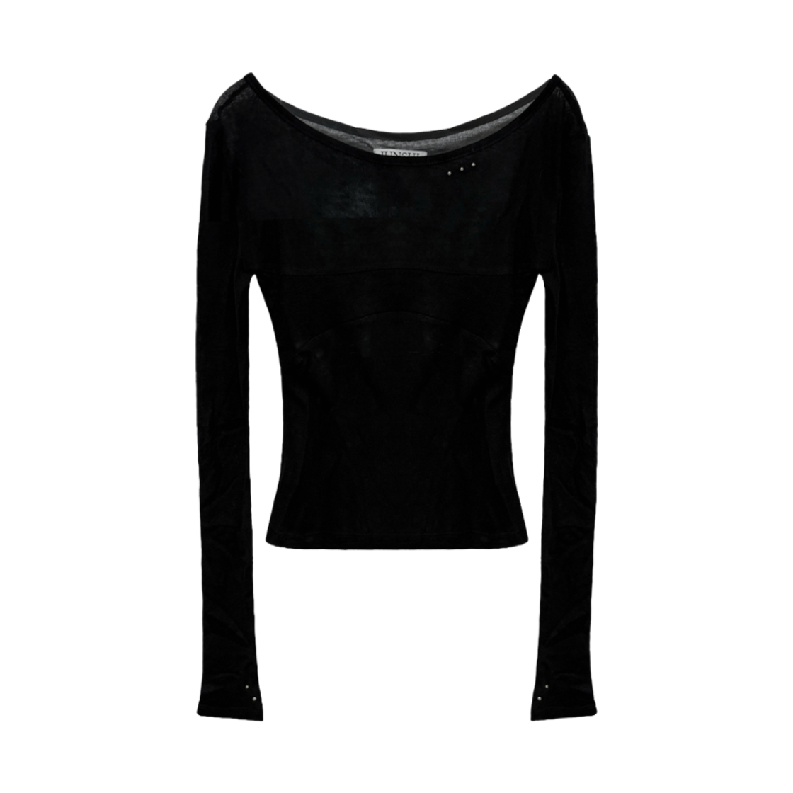 준수이 오리진 엔티티 02 핫픽스 시어 탑 블랙(JUNSUI ORIGIN ENT02 Hotfix Sheer Top Black)