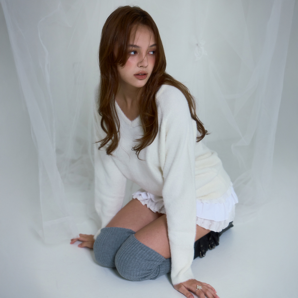 로제프란츠 퍼 브이넥 니트 아이보리(Rosefrantz Fur V-neck Knit [Ivory]) - 4