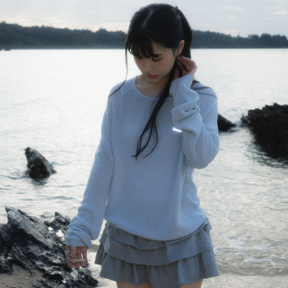 로제프란츠 보트넥 시스루 베이직 니트 스카이 블루(Rosefrantz Boatneck Sheer Basic Knit [Sky Blue]) - 4
