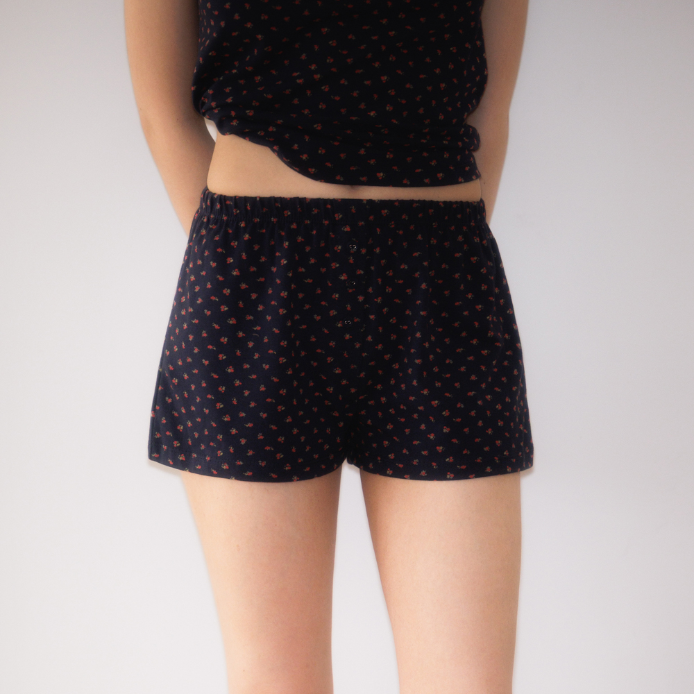 로제프란츠 로즈 앤 베리 라운지 쇼츠 로즈 네이비(Rosefrantz Rose & Berry Lounge Shorts [Rose Navy]) - 5