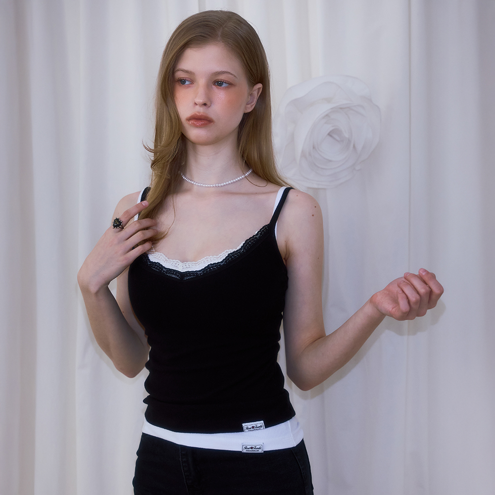 로제프란츠 레이스 슬림 슬리브리스 블랙(Rosefrantz Lace Slim Sleeveless [Black]) - 4
