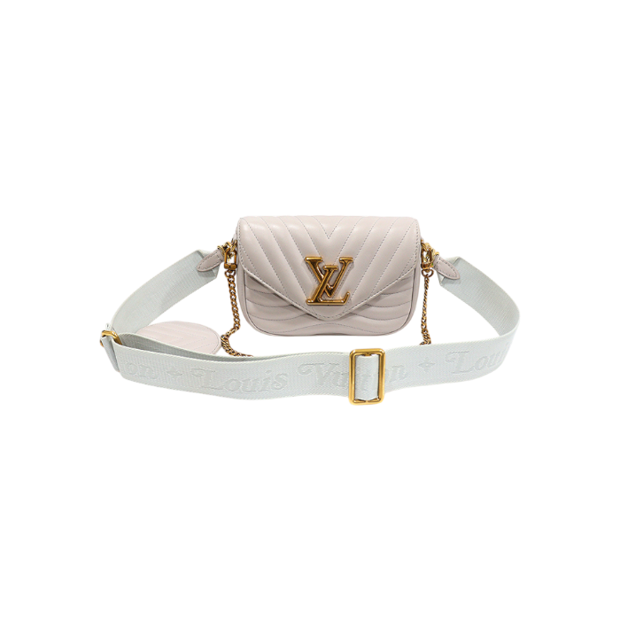 ITFPVFD9RUBS Louis Vuitton M57864 Gray Calfskin New Wave Multi Pouch Crossbody 2-Way