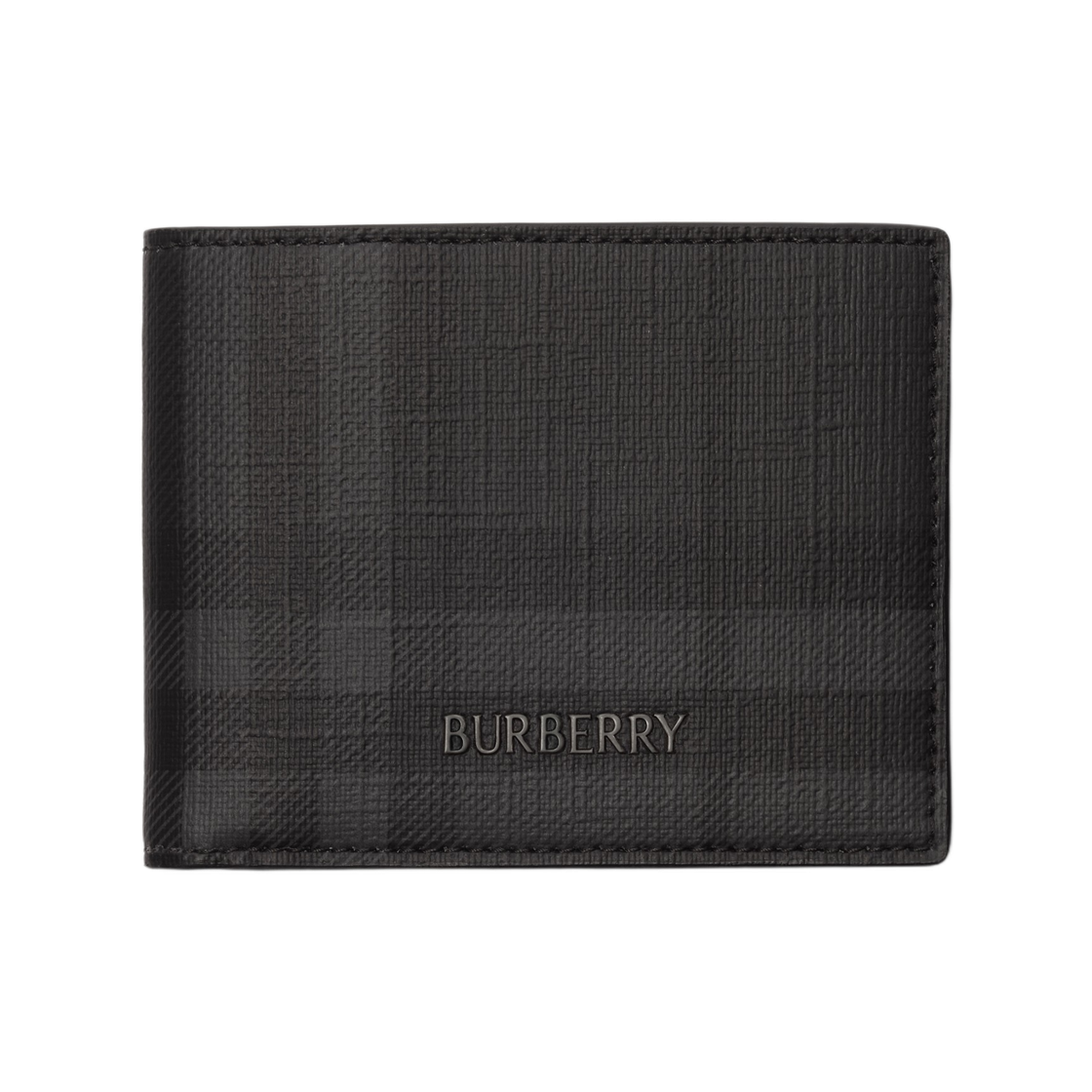 8127976 Burberry City Check Slim Bifold Wallet Iron Grey