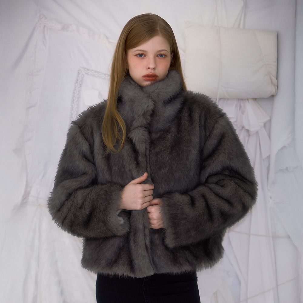 로제프란츠 크롭 믹스 퍼 자켓 브라운(Rosefrantz Crop Mix Fur Jacket [Brown]) - 5