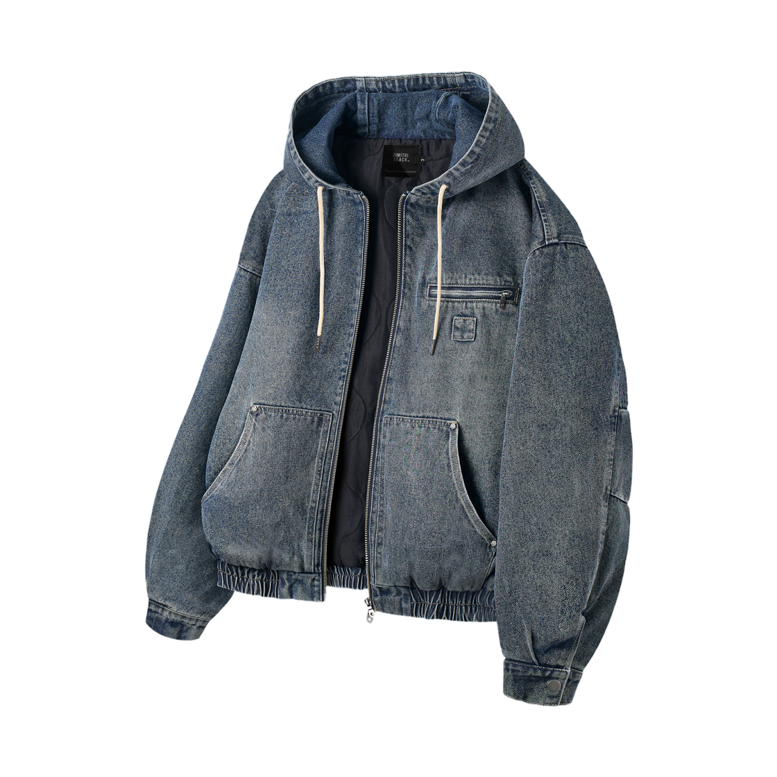 DBE8TH02DI Dimitri Black 2Way Detroit Padded Jacket Denim Dust Indigo