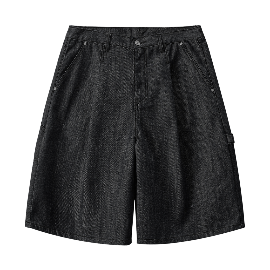 디미트리블랙 바이오 워싱 카펜터 버뮤다 데님 팬츠 슬럽 블랙(Dimitri Black Bio Washing Carpenter Bermuda Denim Pants Slub Black)