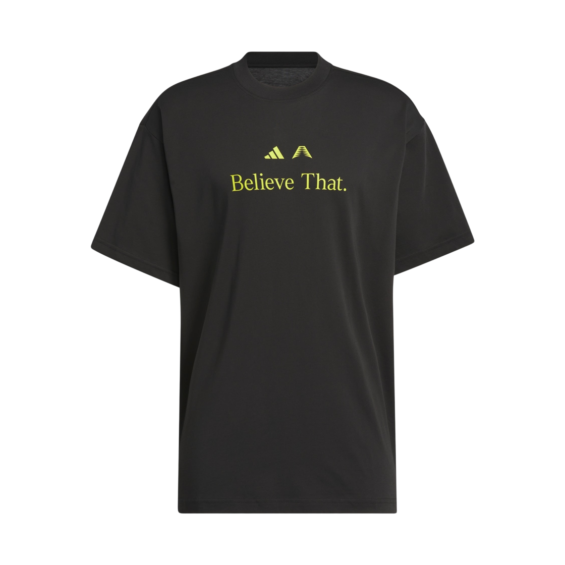 JW2924 Adidas Anthony Edwards Believe That T-Shirt Black Preloved Lime - KR Sizing