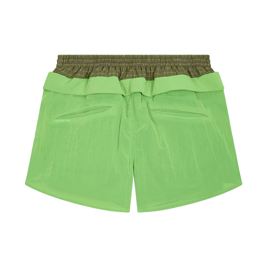 오픈 Yy 컬러 블록 레이어드 쇼츠 라임 그린(Open Yy Color Block Layered Shorts Lime Green) - 2