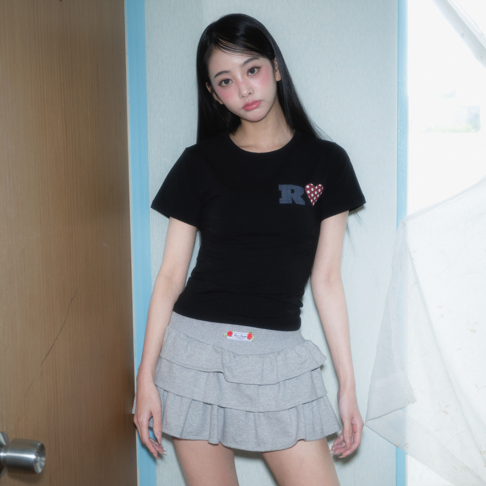 로제프란츠 도트 하트 코튼 티셔츠 블랙(Rosefrantz Dot Heart Cotton T-Shirt [Black]) - 3