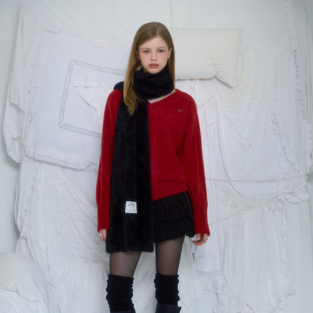 로제프란츠 퍼 브이넥 니트 레드(Rosefrantz Fur V-neck Knit [Red]) - 6