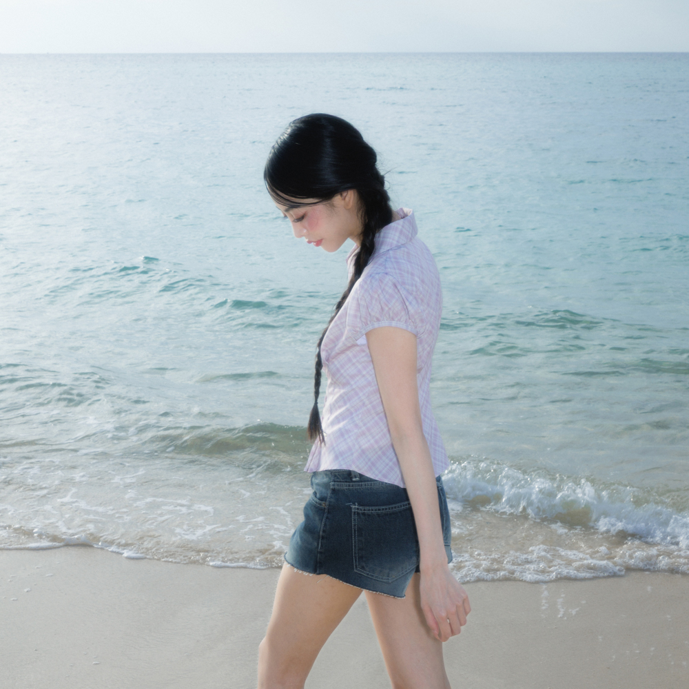 로제프란츠 체크 퍼프 반팔 블라우스 핑크(Rosefrantz Check Puff Short Sleeve Blouse [Pink]) - 6