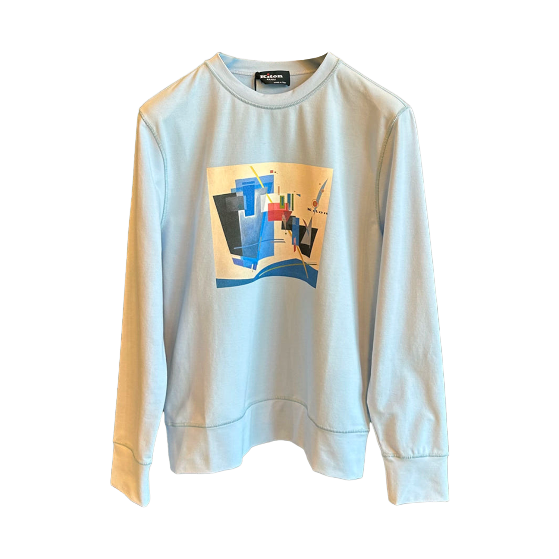 키톤 로고 프린트 블랜드 스웨트셔츠 스카이(Kiton Logo Print Blend Sweatshirt Sky) - 1