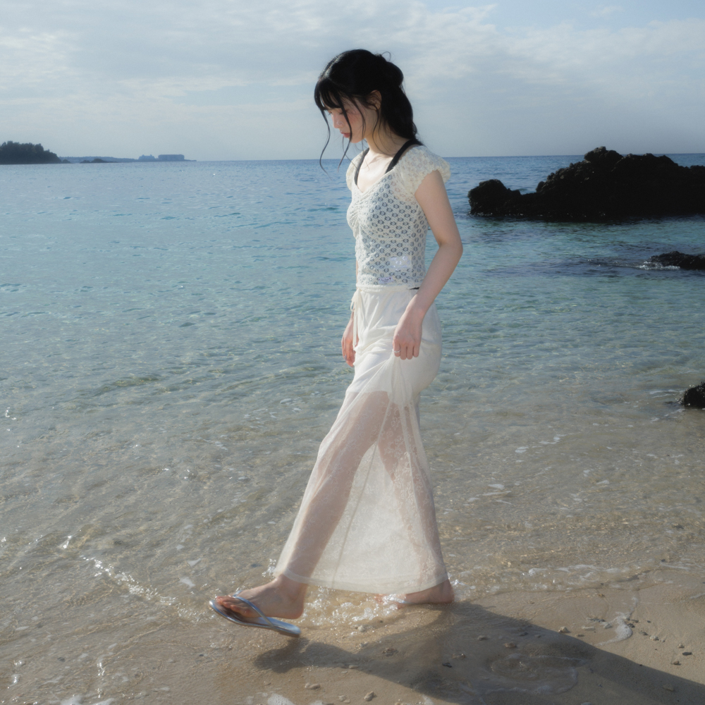 로제프란츠 레이스 로우라이즈 롱 스커트 크림(Rosefrantz Lace Lowrise Long Skirt [Cream]) - 5