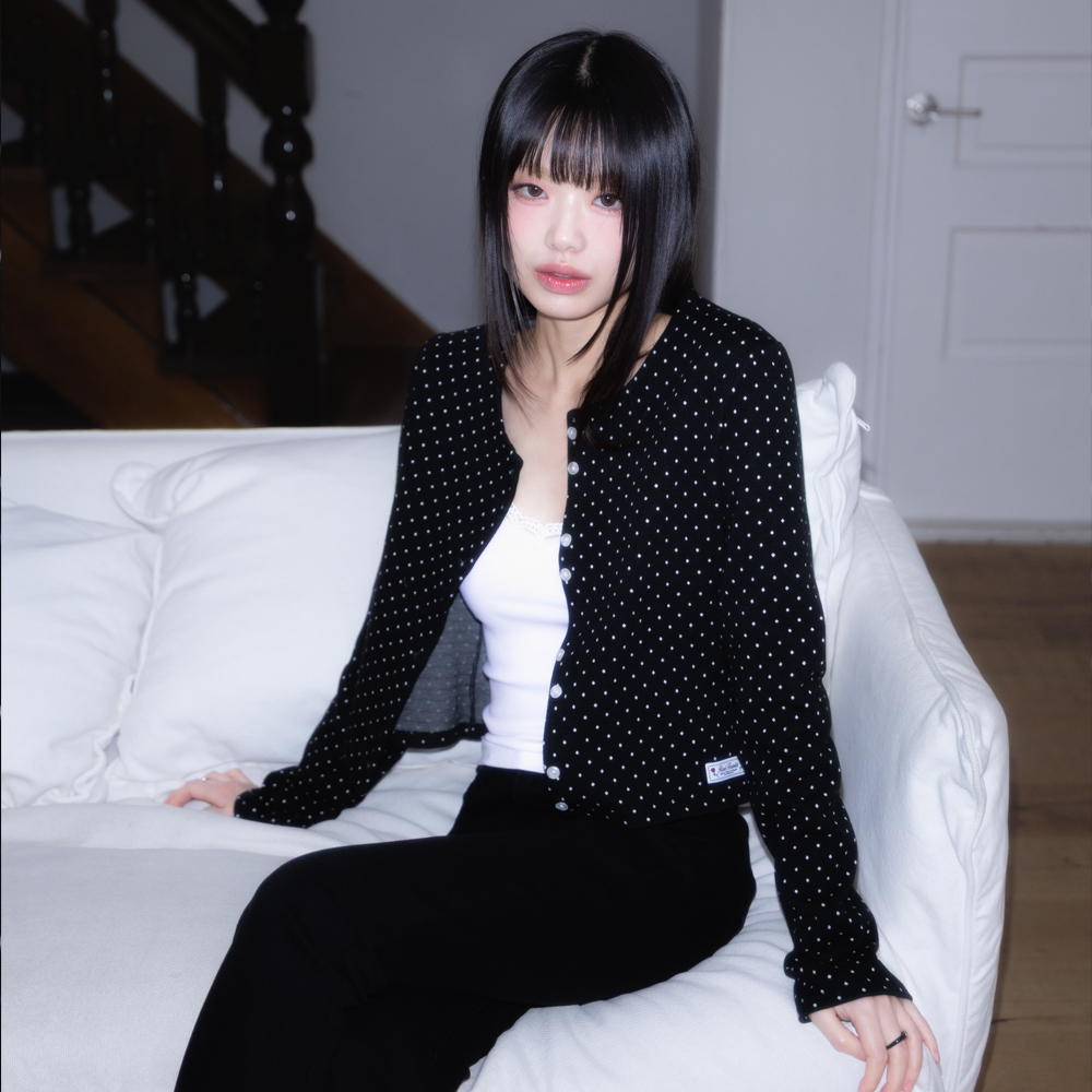 로제프란츠 도트 버튼 포인트 가디건 블랙(Rosefrantz Dot Button Point Cardigan [Black]) - 6