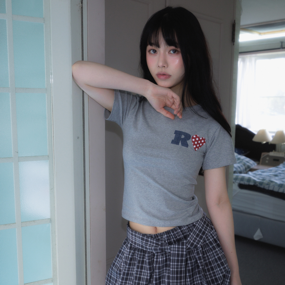 로제프란츠 도트 하트 코튼 티셔츠 그레이(Rosefrantz Dot Heart Cotton T-Shirt [Gray]) - 5