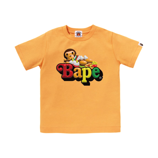 키즈) 베이프 3D 마일로 정크푸드 온 베이프 티셔츠 핑크 | BAPE | KREAM