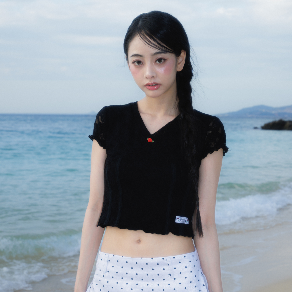 로제프란츠 로즈 레이스 슬림 티셔츠 블랙(Rosefrantz Rose Lace Slim T-shirt [Black]) - 4