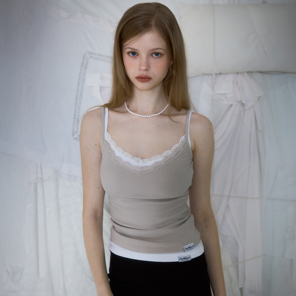 로제프란츠 레이스 슬림 슬리브리스 베이지(Rosefrantz Lace Slim Sleeveless [Beige]) - 5