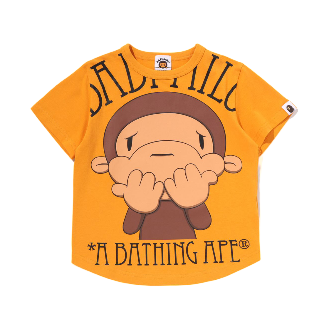 (키즈) 베이프 빅 드로운 베이비 마일로 티셔츠 오렌지((Kids) BAPE Big Drawn Baby Milo T-Shirt Orange)