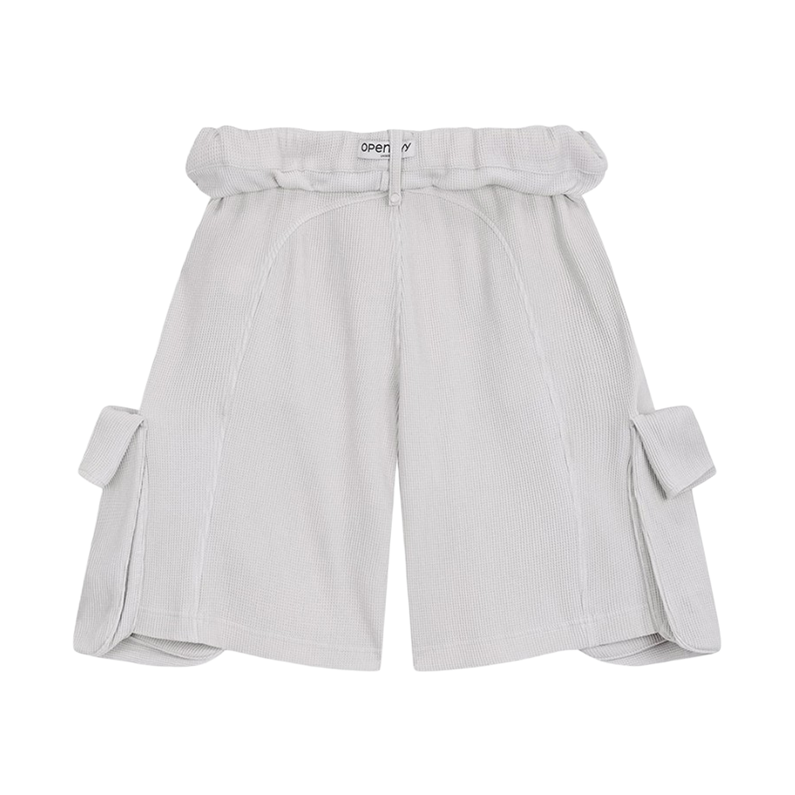 오픈 Yy 롤드 웨이스트 와플 카고 쇼츠 라이트 그레이(Open Yy Rolled Waist Waffle Cargo Shorts Light Gray) - 2