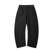 Dimitri Black Summer Essential Curved Denim Pants Stripe Black