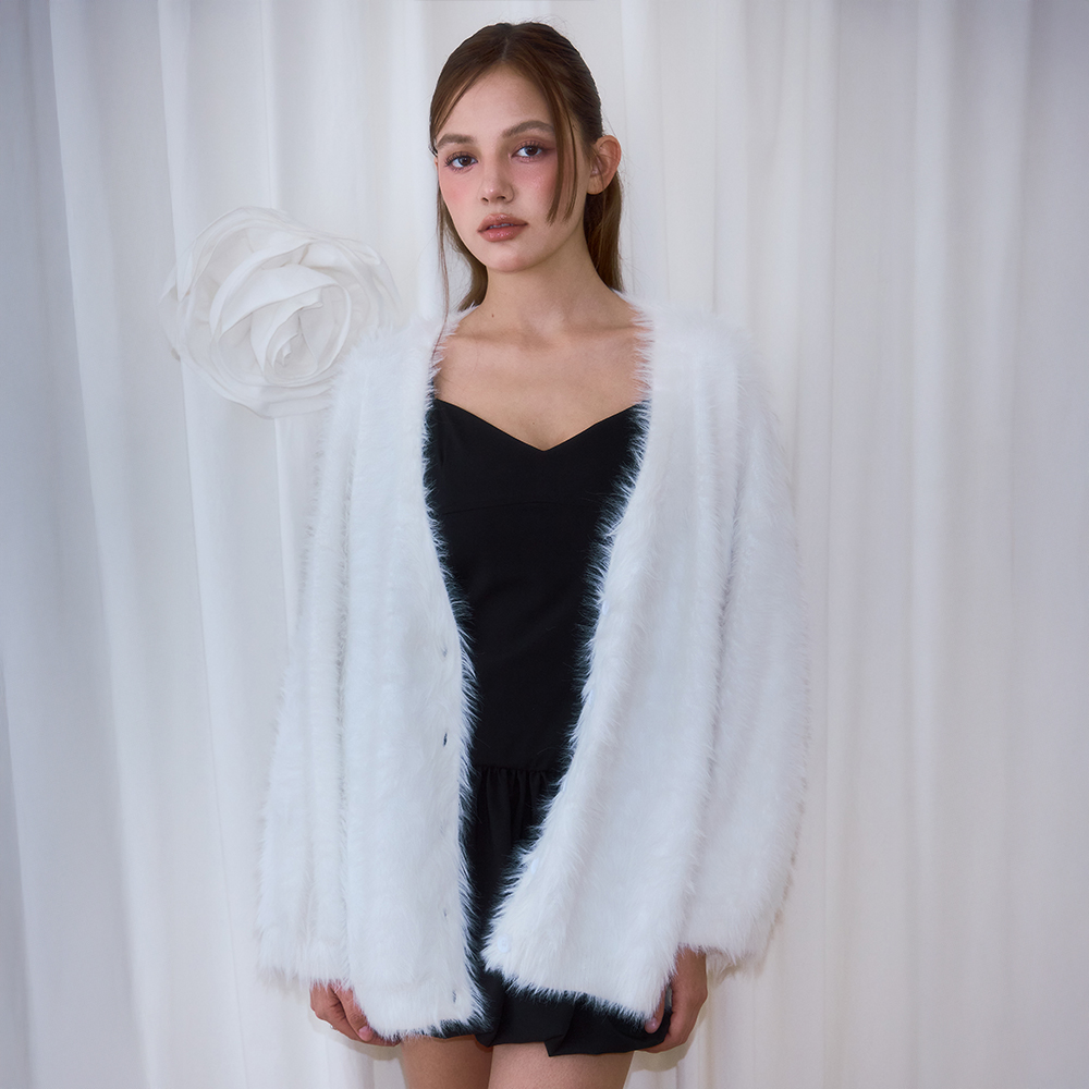 로제프란츠 퍼 오버핏 가디건 아이보리(Rosefrantz Fur Overfit Cardigan [Ivory]) - 6