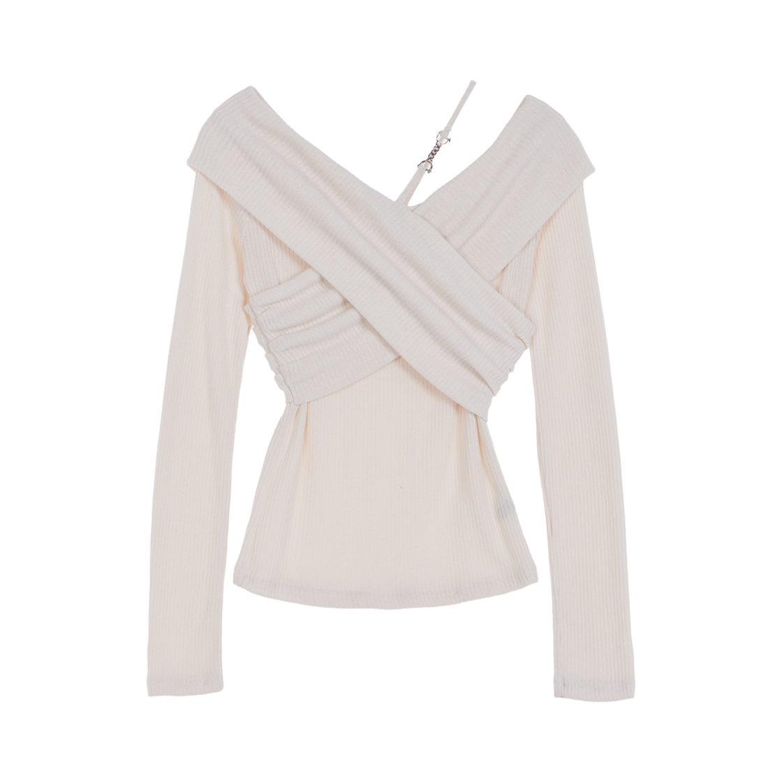 로제프란츠 크로스 오프숄더 니트 크림(Rosefrantz Cross Off Shoulder Knit [Cream])