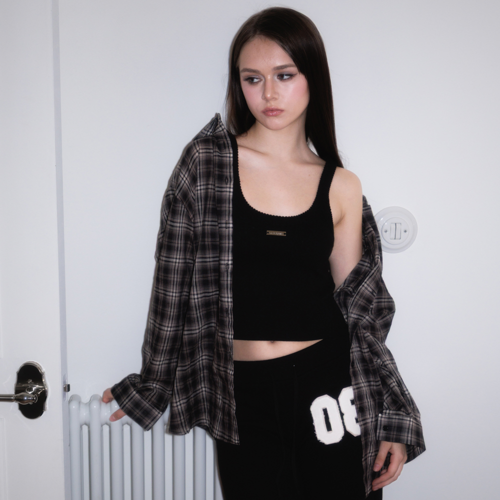 로제프란츠 시스루 체크 오버핏 셔츠 블랙(Rosefrantz See-through Check Overfit Shirt [Black]) - 5