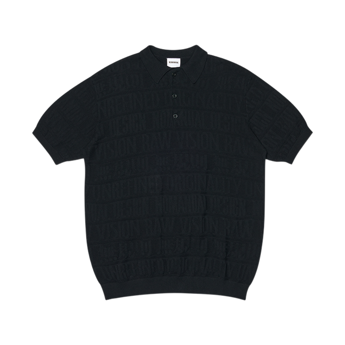 NMSS62TS35BLK NOMANUAL M.F Jacquard Polo Shirt Black