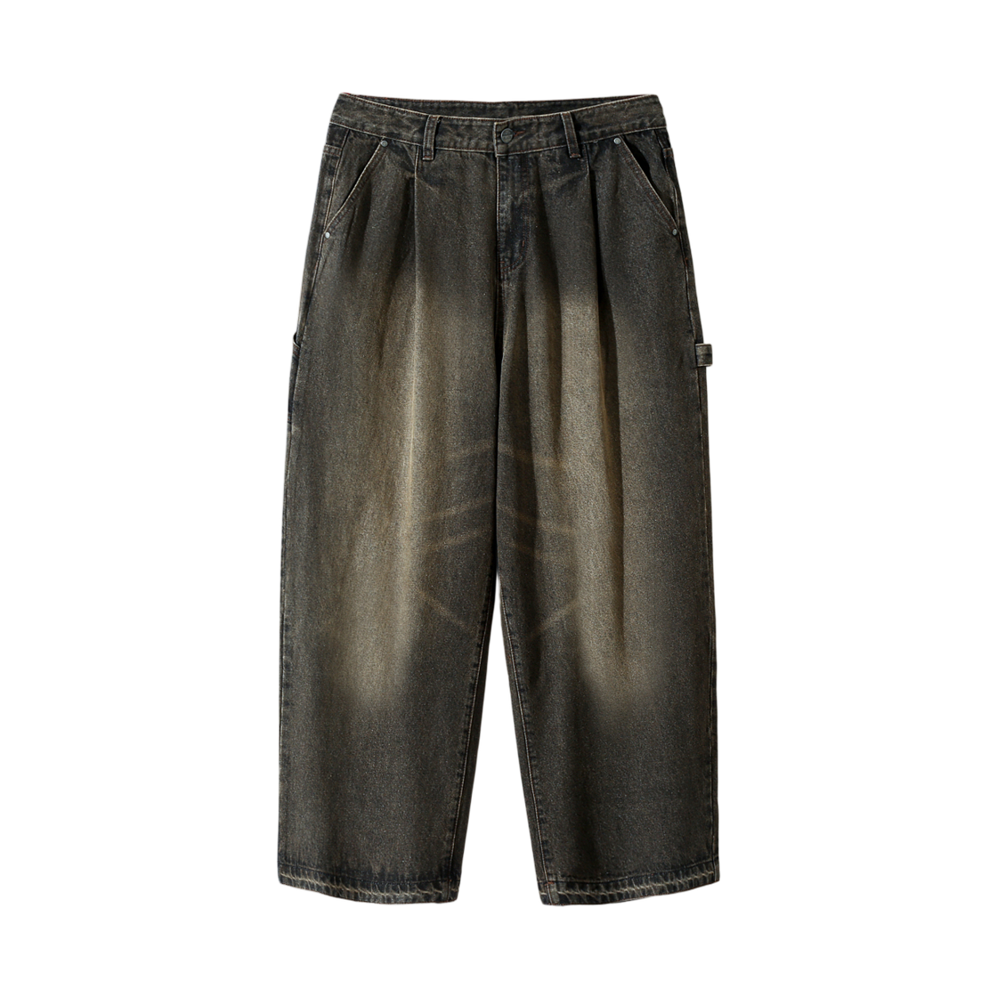 DBD8DP01DB Dimitri Black Bio Washing Wide Carpenter Denim Pants Dust Black