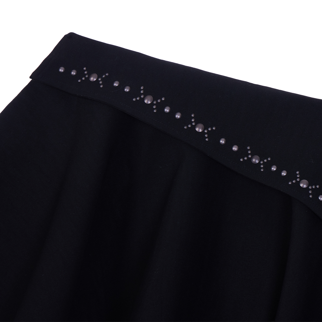 로제프란츠 스터드 언밸런스 플레어 스커트 블랙(Rosefrantz Stud unbalance Flare Skirt [Black]) - 3