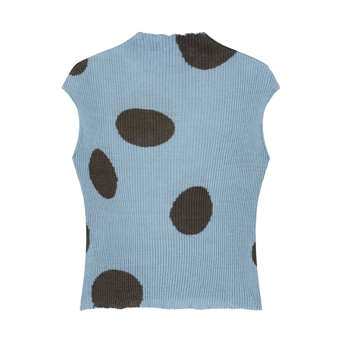 (W) 오픈 Yy 립드 도트 탑 그레이시 블루((W) Open Yy Ribbed Dot Top Grayish Blue) - 2