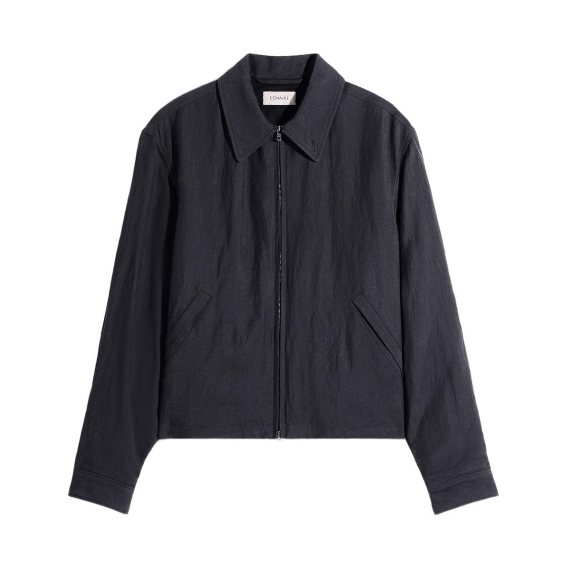 OW1231-LF1561-983 Lemaire Short Blouson in Viscose Linen Gabardine Ash Black