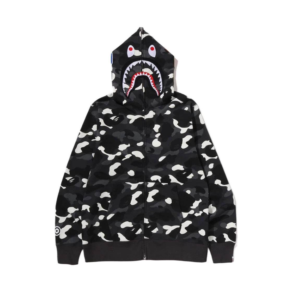 BAPE BAPE City Camo Shark Regular Fit Full Zip Hoodie Black · L