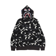 BAPE City Camo Shark Regular Fit Full Zip Hoodie Black