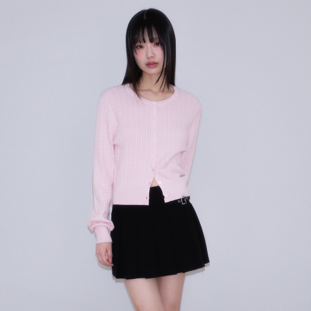 로제프란츠 케이블 니트 베이직 가디건 핑크(Rosefrantz Cable Knit Basic Cardigan [Pink]) - 4