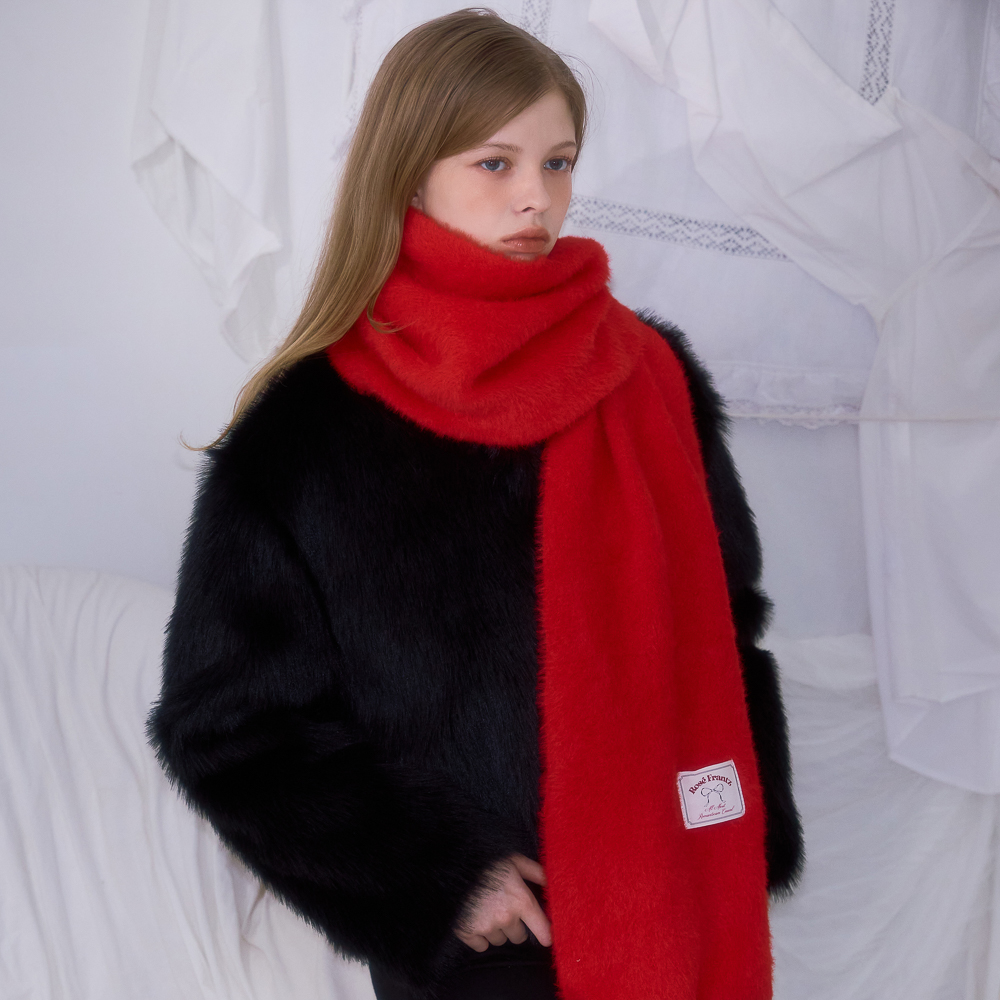 로제프란츠 코지 퍼 머플러 레드(Rosefrantz Cozy Fur Muffler [Red]) - 2
